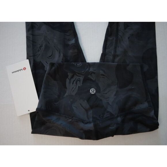Lululemon W5GNKS Women's Sz 2 Black/Gray Tie Dye Align Pant 28" Tights - Picture 6 of 10